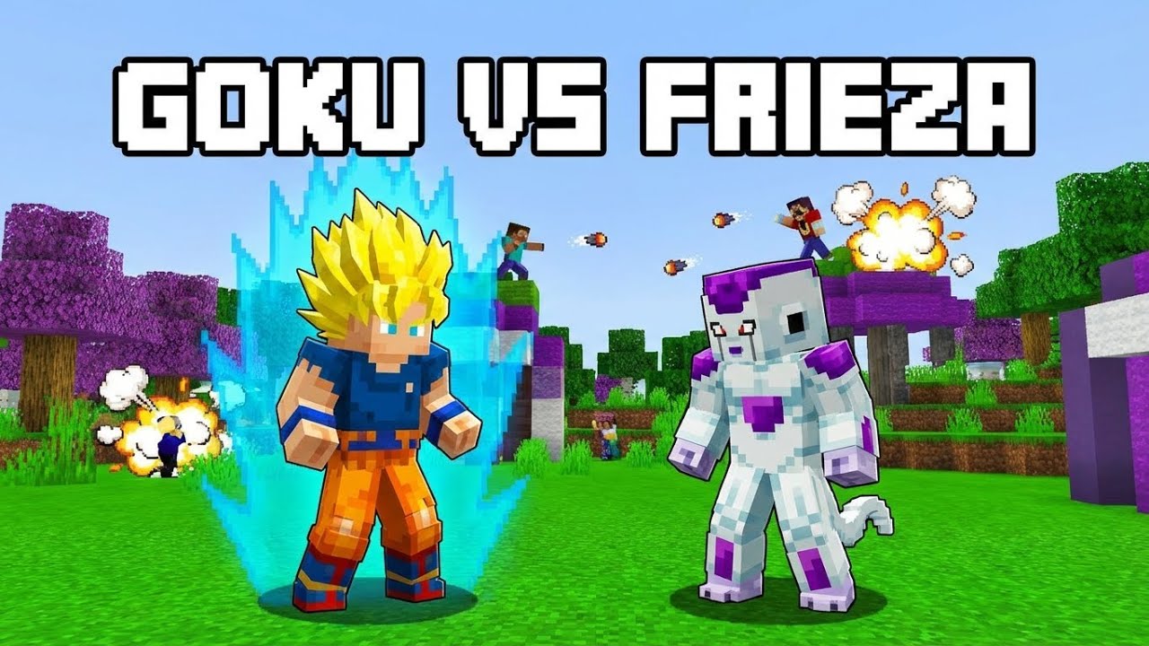 Goku vs  Frieza Namek Full Fight War | Dragonball Z in Minecraft.