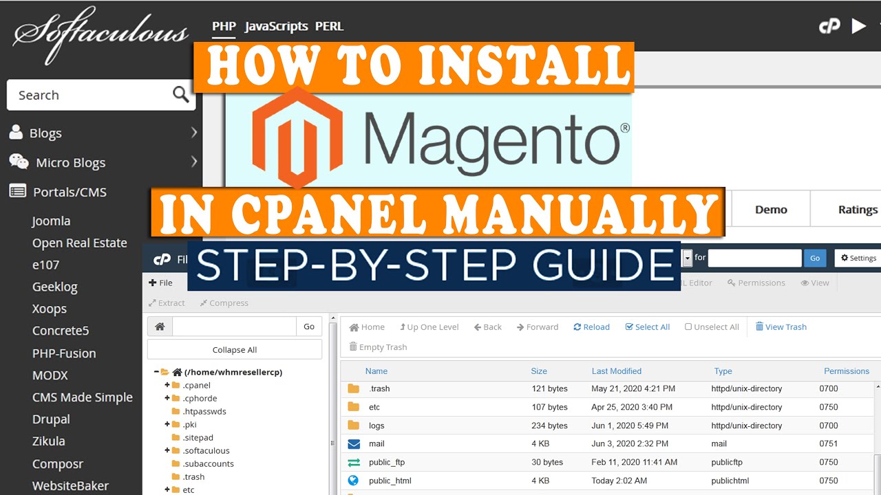How to install Magento in cPanel manually?