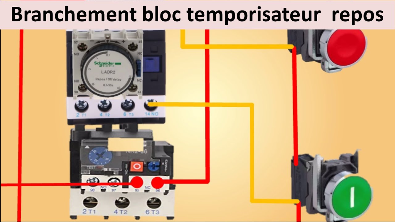 Branchement bloc temporisateur  repos