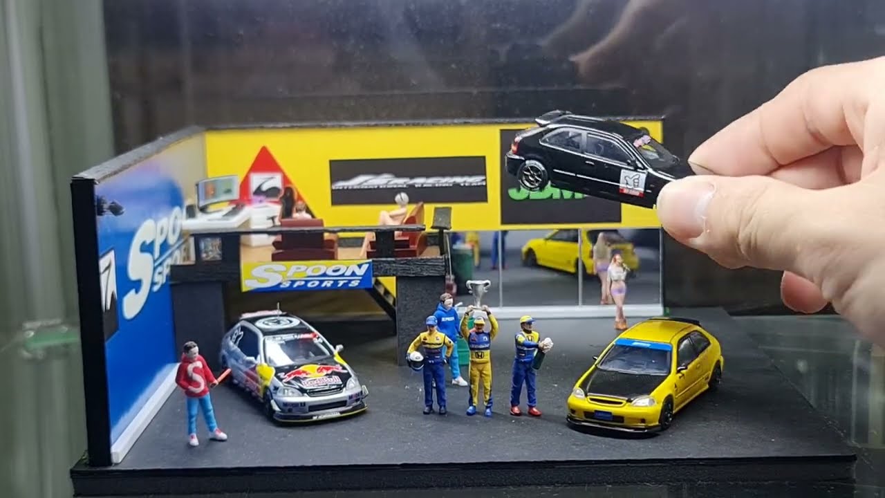 FirstLook INNO64 Honda Civic Type-R EK9 JDM Black, RedBull, SPOON