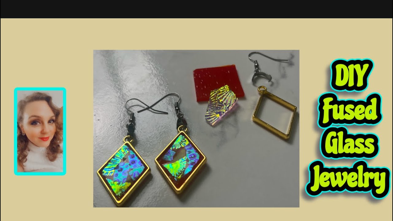 Handcrafted fused glass stone made in a microwave kiln and made into jewelry ￼