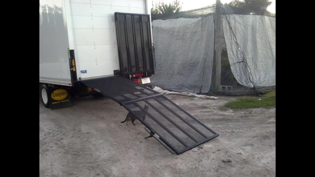 Box truck fold out ramp for lawn care and light industrial loading