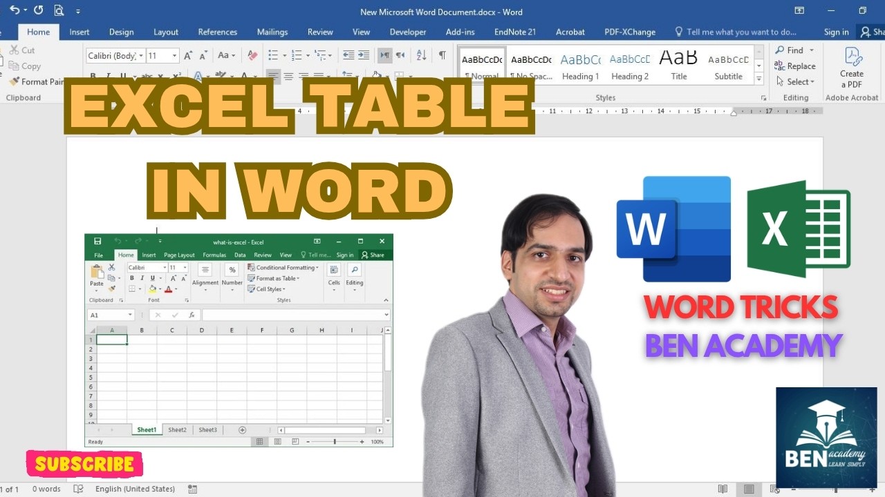 Using Excel Tables in Microsoft Word | Link, Insert, and Format Data Easily