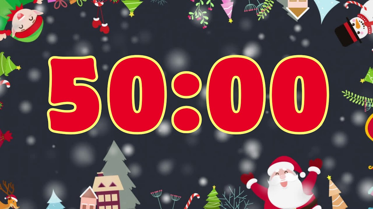 50 Minute Christmas Countdown Timer ⏰ No Music, Alarm 🎉