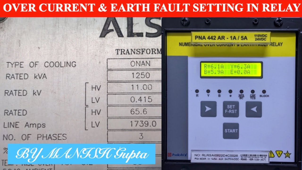 Over current and Earth fault current setting in Relay