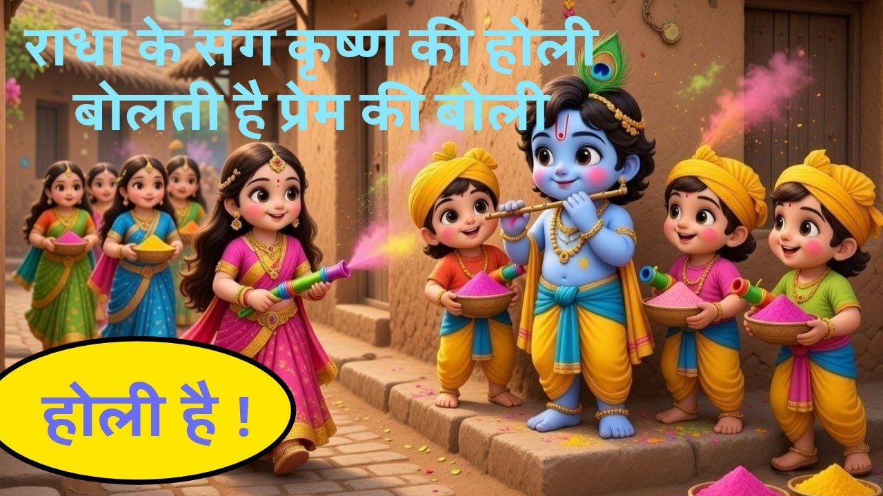 राधा के संग कृष्ण की होली, बोलती है प्रेम की बोली। Holi ke rang natkhat Krishna Radha sang | 
