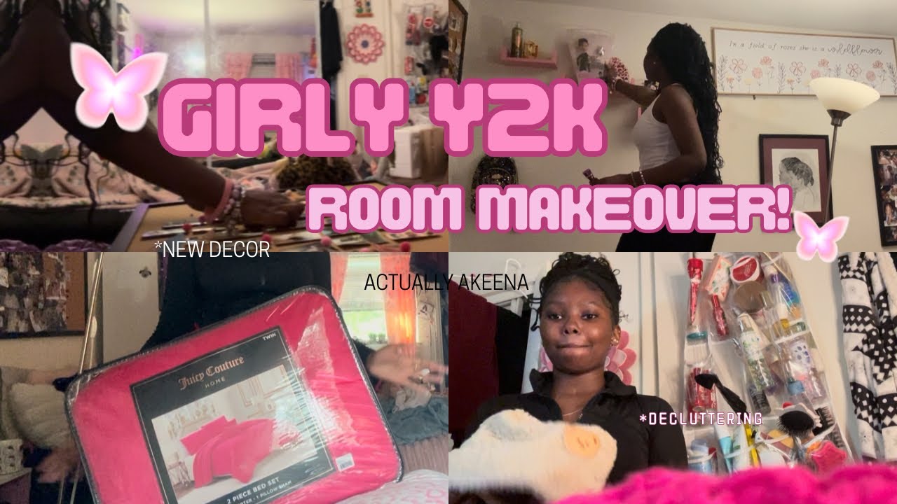 GIRLY Y2K ROOM MAKEOVER | shopping, decluttering, and organizing