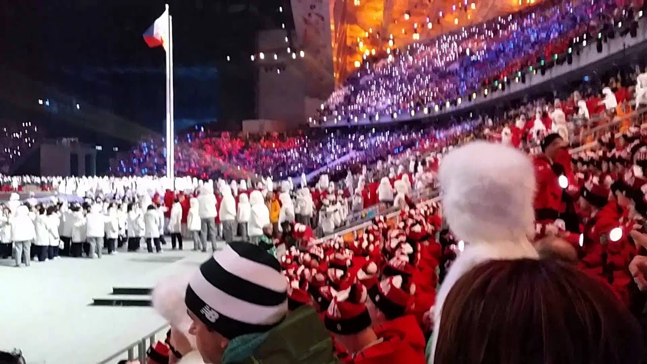 Russian team on the opening ceremony Sochi