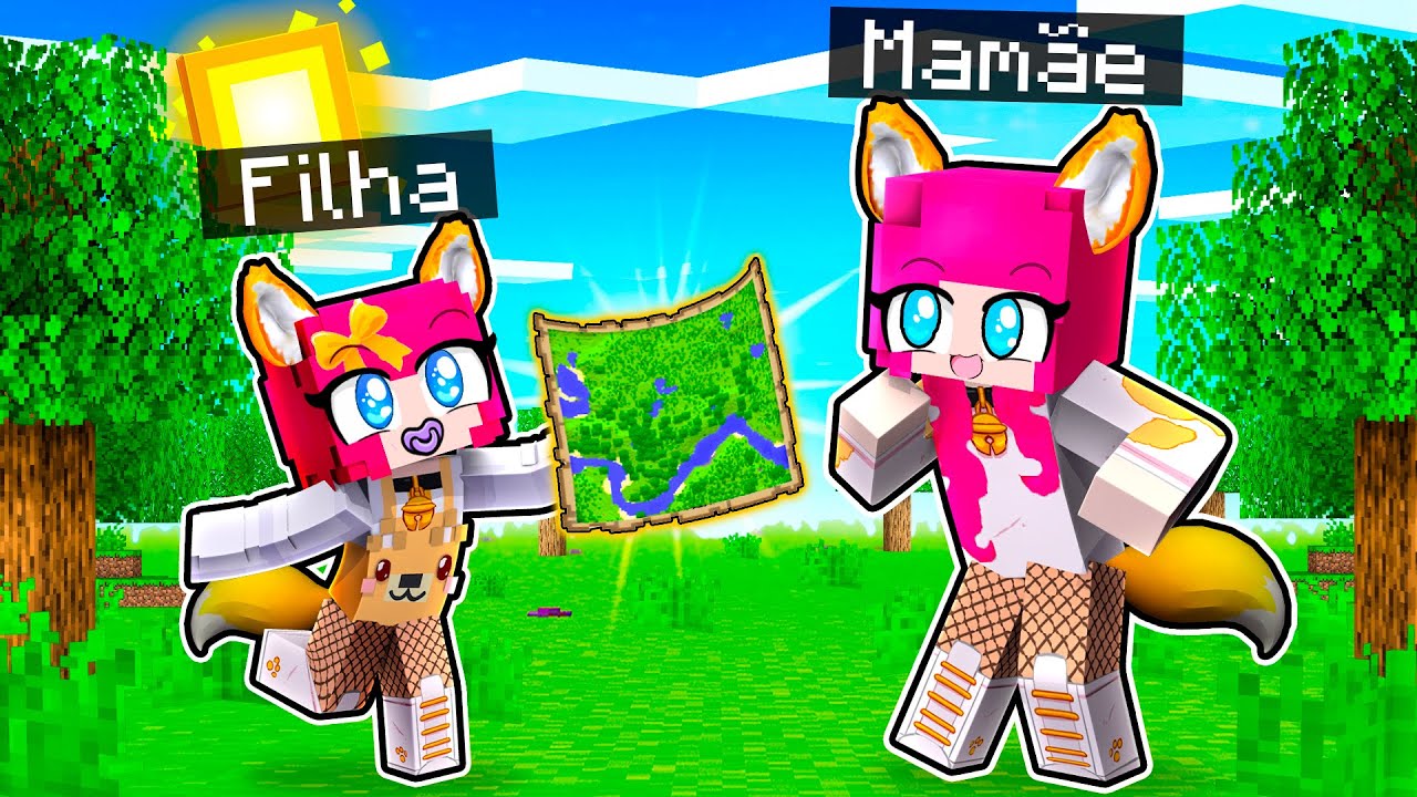 MIAU FILHA fez um MUNDO pra mim no MINECRAFT ~ Miauzinha