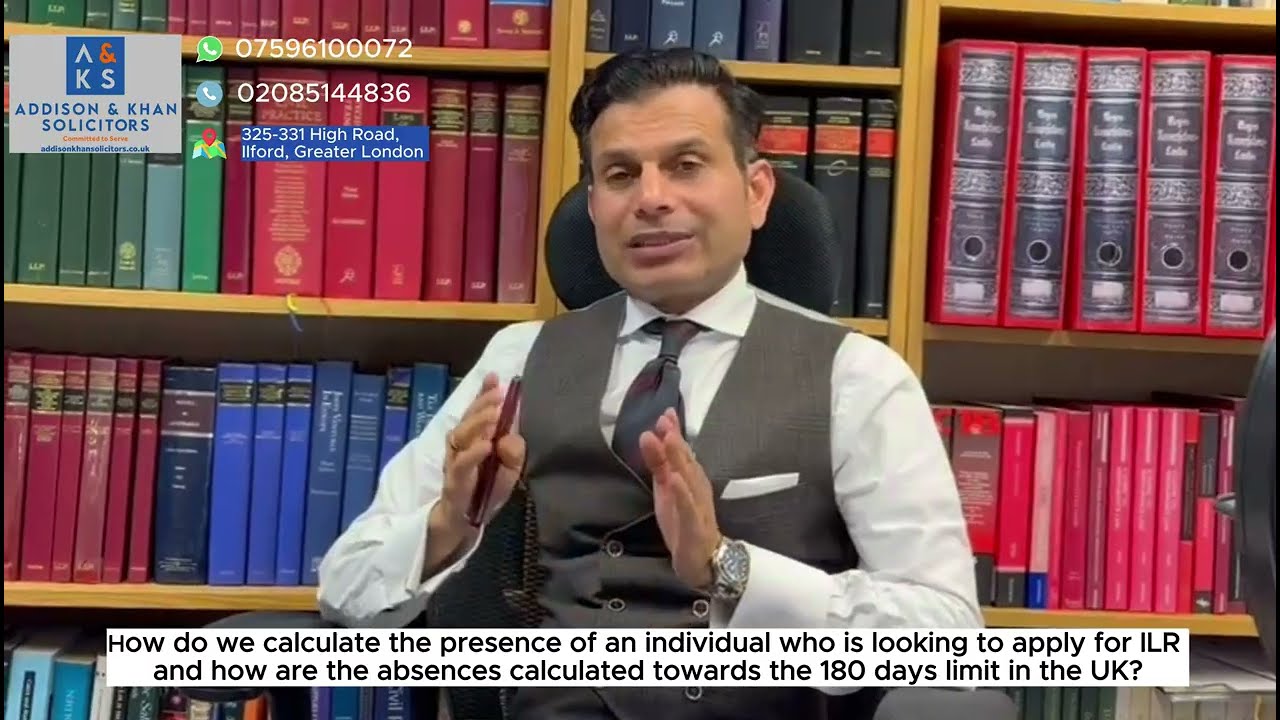 How is presence and absences calculated of an individual when applying for an ILR in the UK?