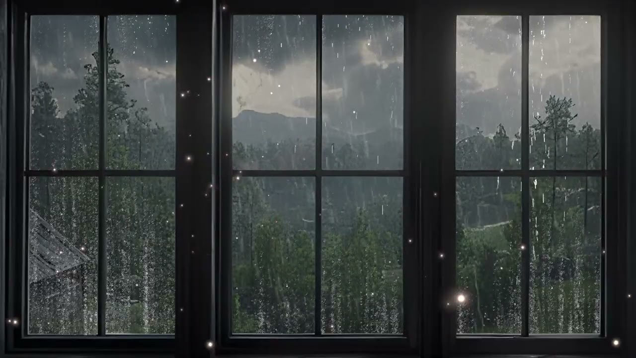 Wizarding World Rain at the Platform | Magical Castle Window Storm Ambience for Sleep & Study Focus