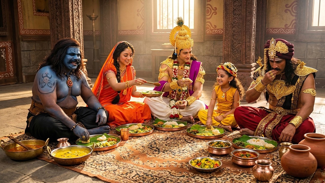 बाल कान्हा ने अपने घर पर सारे देव और असुर को भोजन करने के लिए बुलाया | Shree Krishan