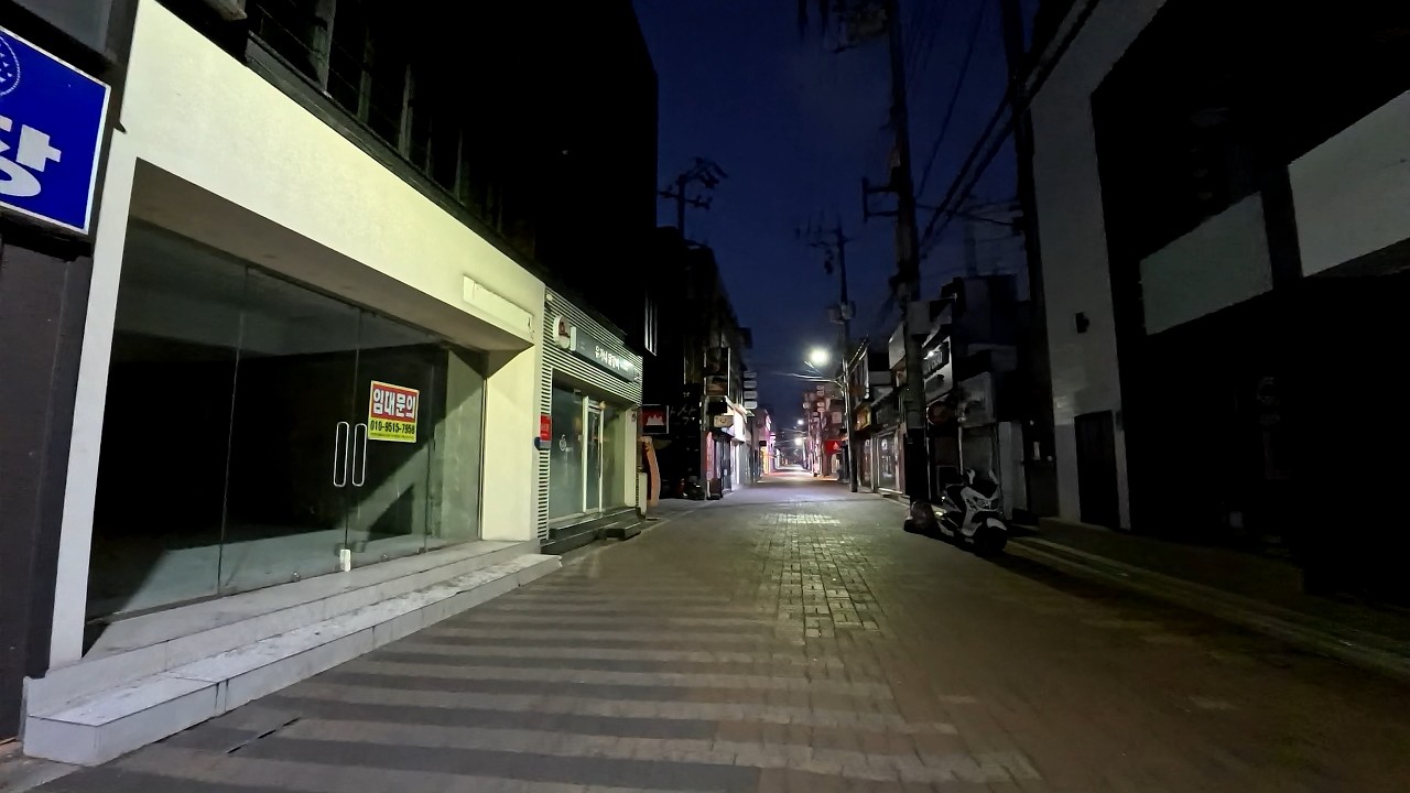 원평 중앙시장(시작)→ 1.2.3번도로 → 중앙시장(끝) 교차보행| 2월 일출전,후 | 4K 보행데이터 | 경북 구미