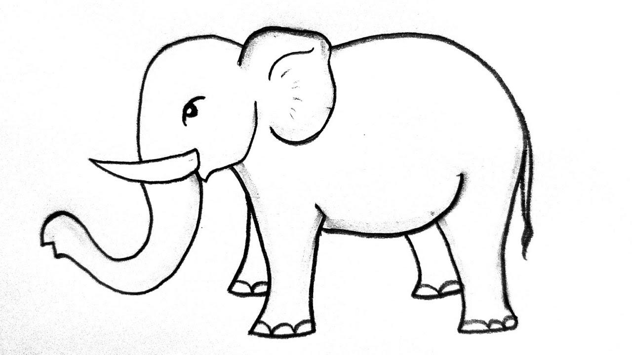 How to draw a Elephant | Elephant drawing easy | Simple elephant drawing | Animals Drawing Easy