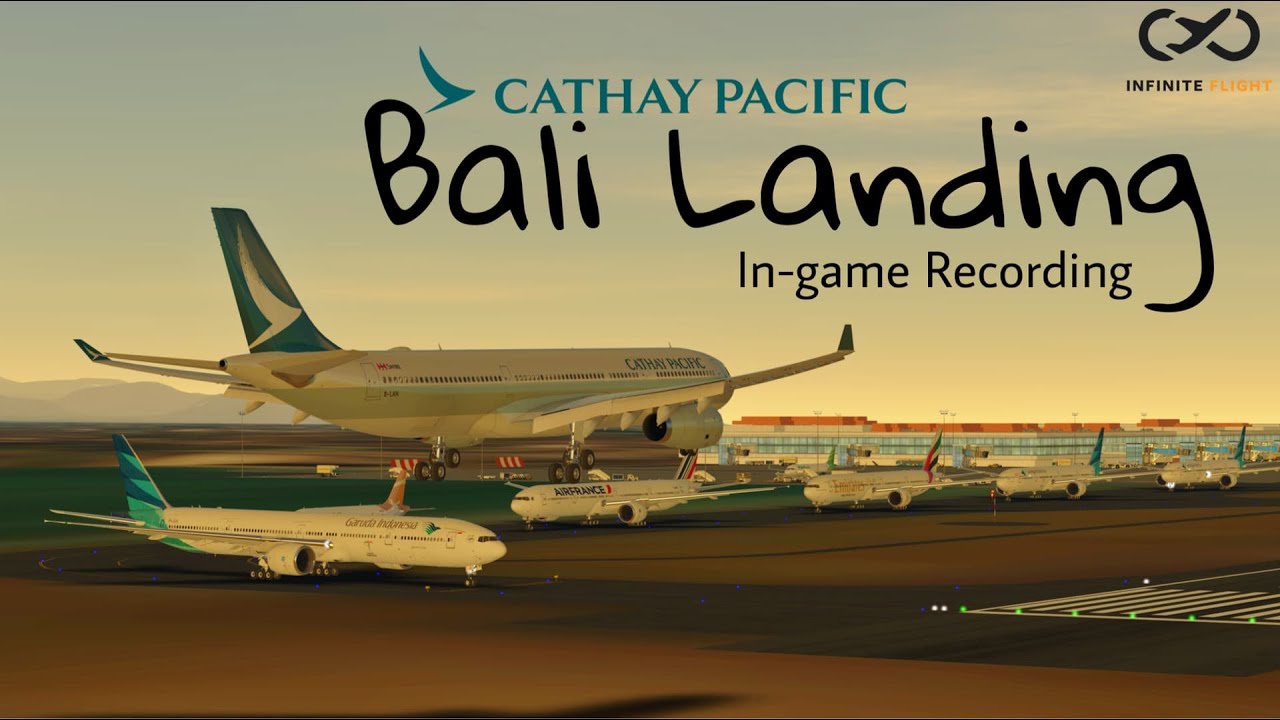 Cockpit View Cathay Pacific A330 Arrival into Bali (DPS) | Airbus A330-300 | In-game Recording