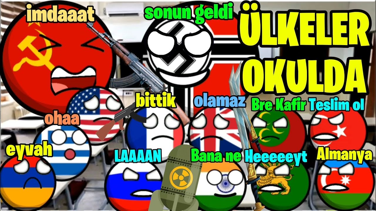Ülkeler Okulda Tüm Bölümler (3. Sezon) | 40 Dakika | Countryballs Derleme | Türkçe Animasyon