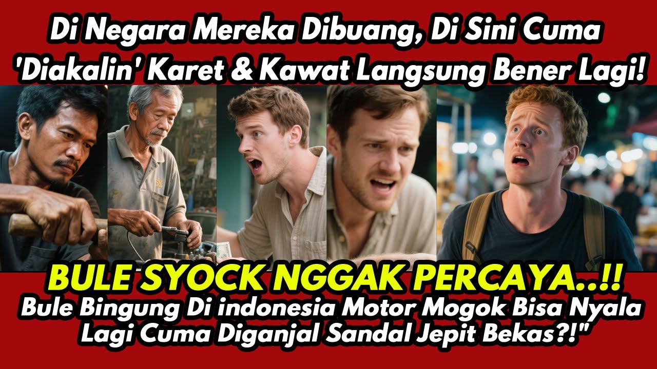 Bule Bingung Kok Motor Mogok Bisa Nyala Lagi Cuma Diganjal Sandal Jepit Bekas?!