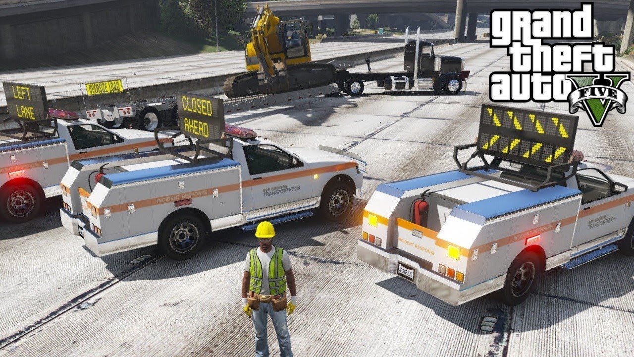 GTA 5 REAL LIFE MOD #73 Excavator Delivered To Construction Site