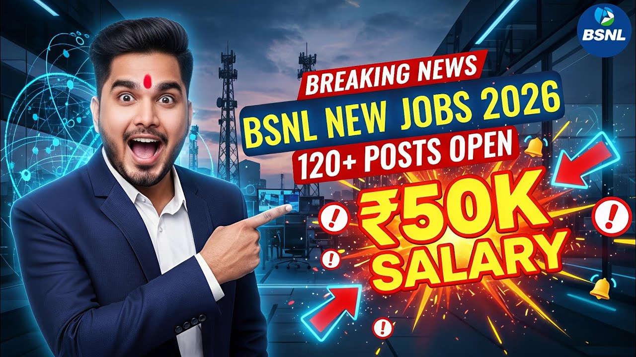 BSNL Recruitment 2026 😱 ₹50K Salary | 120+ Govt Jobs Apply Now