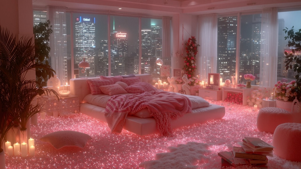 High-Rise Urban Bedroom | Late Night Chill R&B Playlist and Relaxing Rain Sounds for Sleep