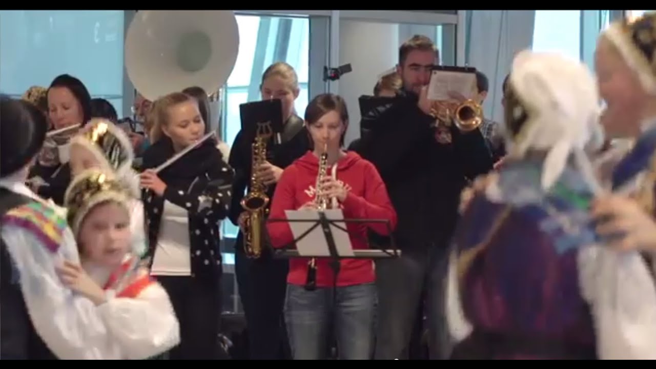 Flash mob at Ljubljana Airport