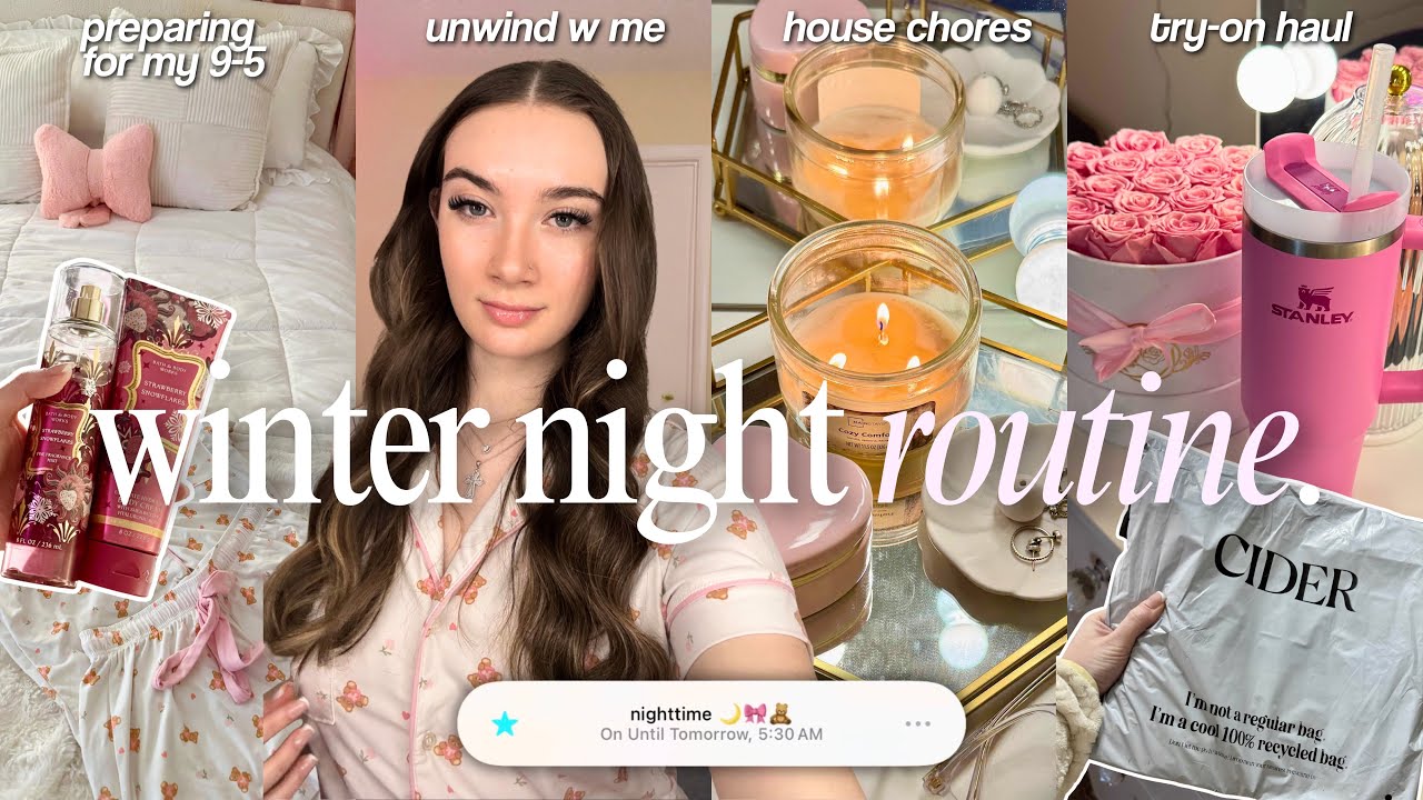 WINTER 2025 NIGHT ROUTINE ❄️ | preparing for my 9-5, resetting + cozy home vlog
