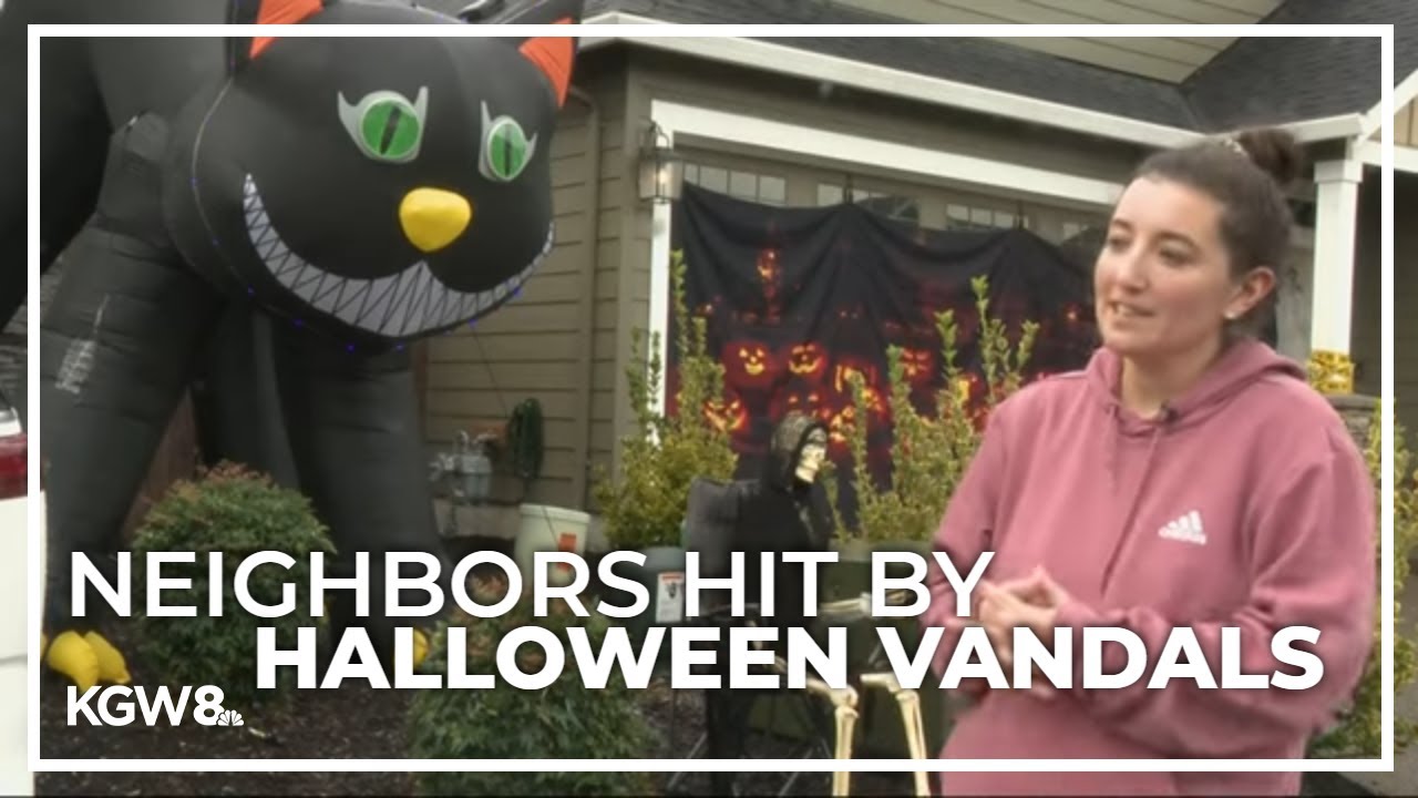 Vandals target Halloween decorations in Clark County neighborhood