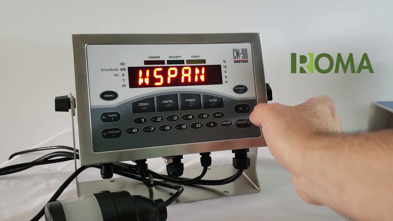 Calibración  chequeador CW-90 - Rep. ROMA - Rice Lake Weighing Systems