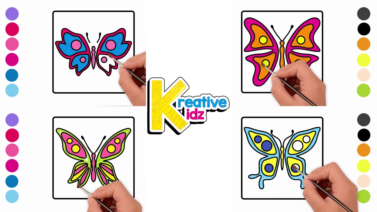 How to Draw and Color a Butterflies | Butterflies Coloring Book and Page Art for Kids | 🦋💖🎨🧚🏻‍♀️🌷