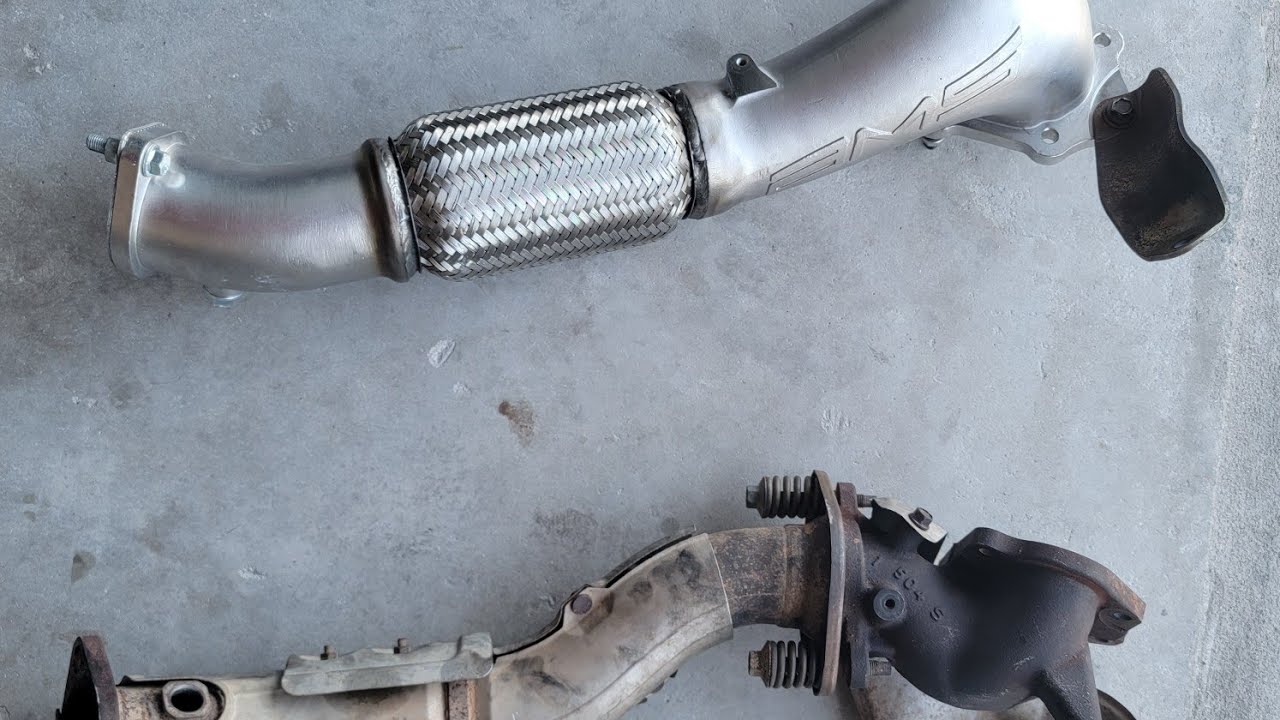 Ralliart Evo X Turbo Swap Part 2 (downpipe removal)