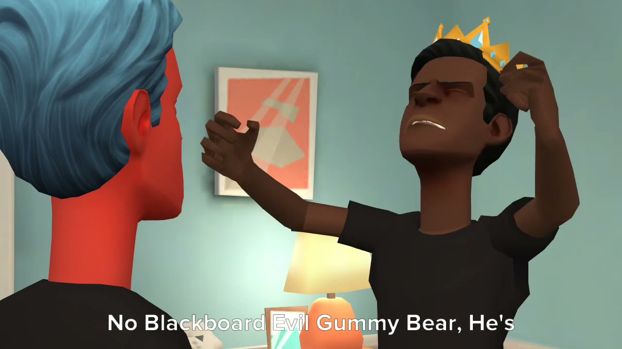 Dark Blackboard Blue Gummy Bear Says Yes Blackboard Evil Gummy Bear/Grounded