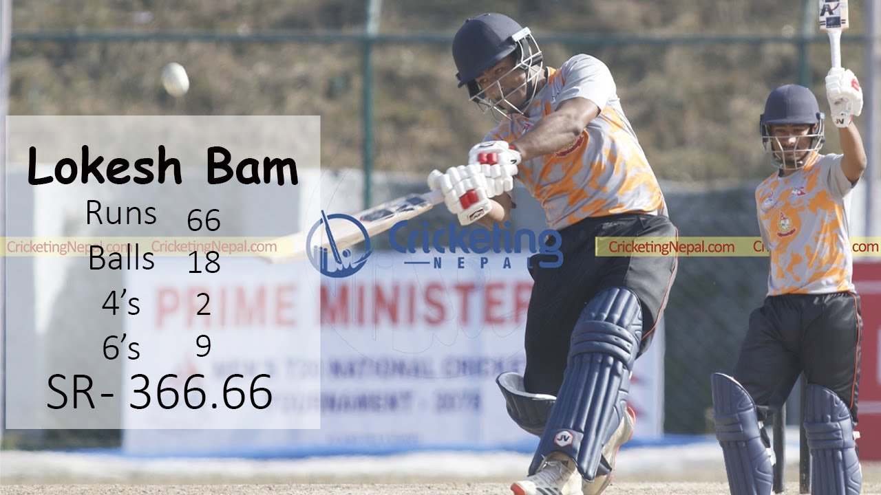 लोकेश बमले ठोके प्रधानमन्त्री कप कै तिब्र अर्धशतक -- Lokesh Bam -- 50 runs in 14 balls