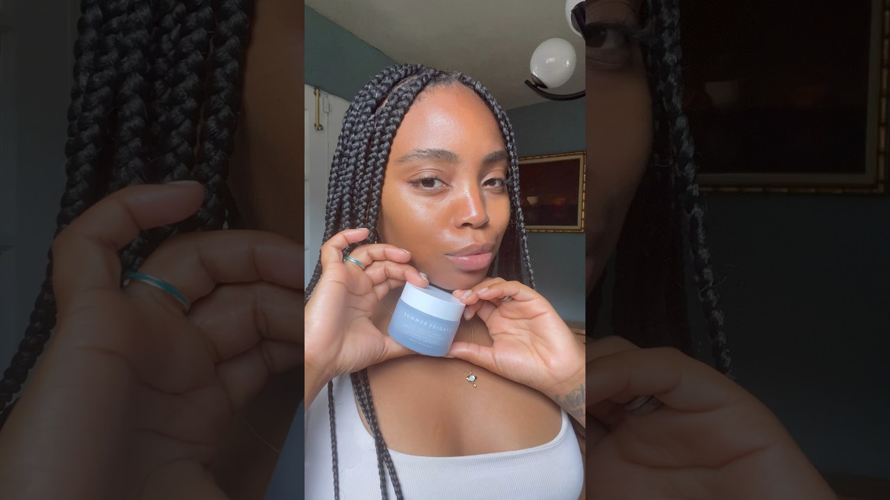 #grwm w @summerfridays newest launch  RICH CUSHION CREAM MOISTURIZER #skincare #summermakeup
