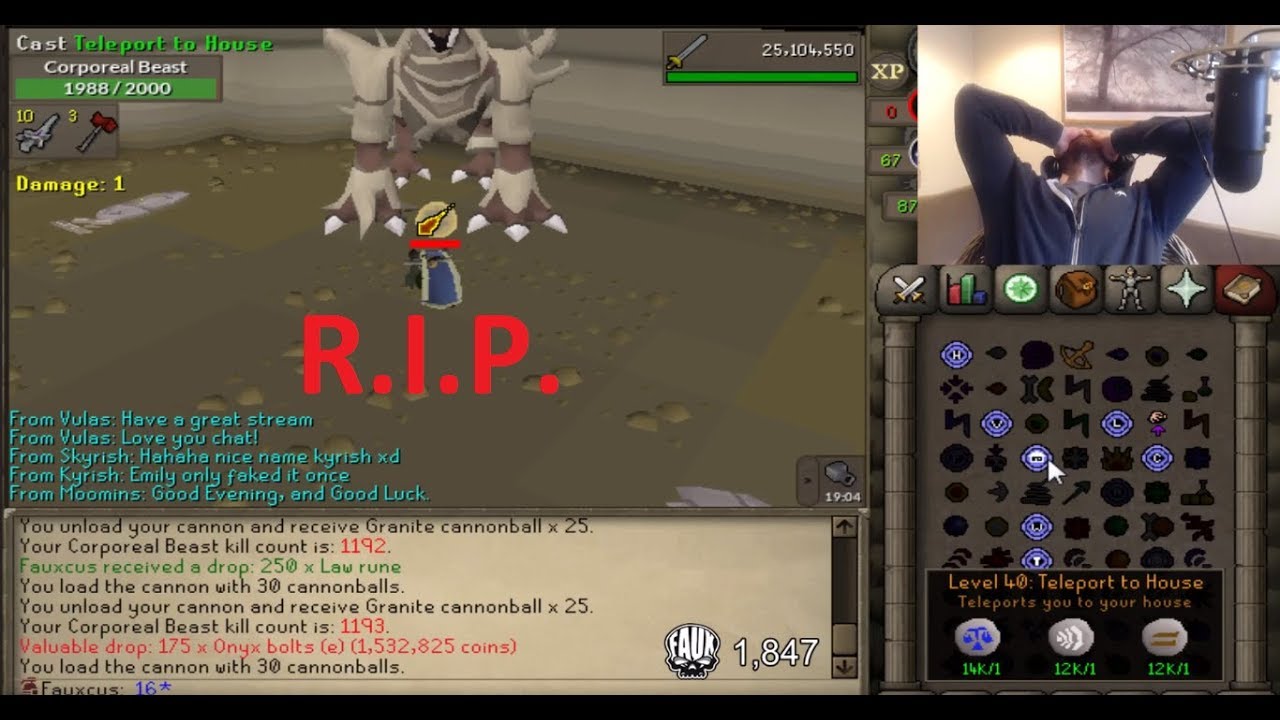 [OSRS] Fauxcus loses Hardcore Ironman Status | Killed by Corp