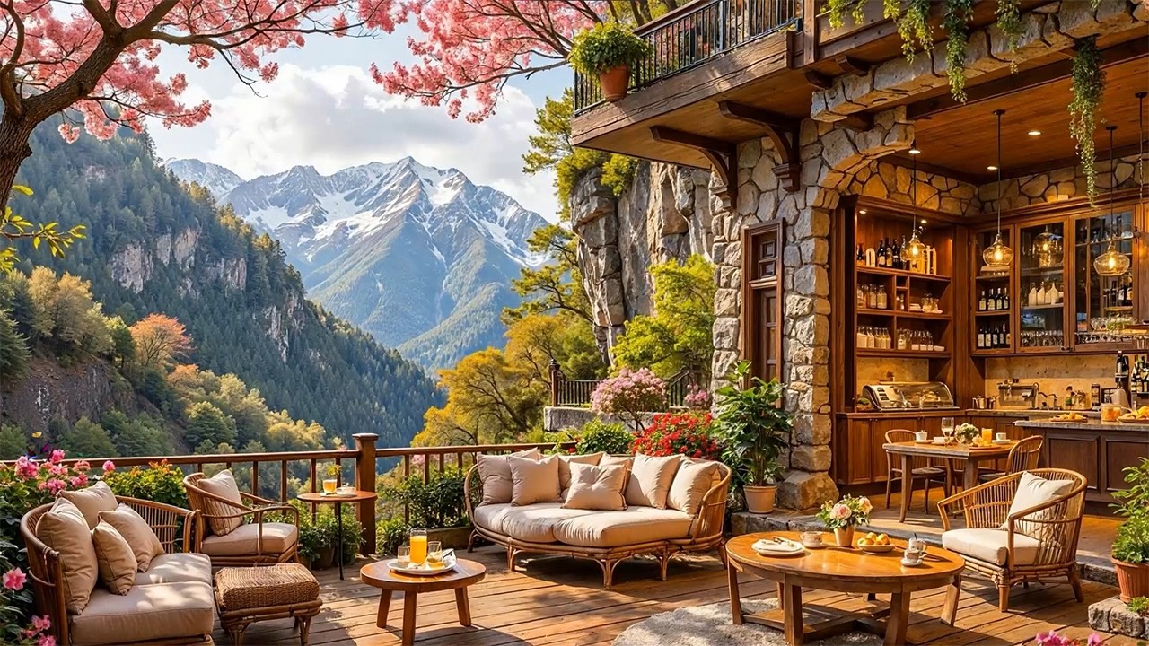 Gentle Jazz Melodies - Outdoor Coffee Shop Ambience for Relaxing Morning & Focus