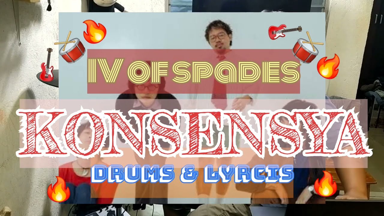 Konsensya - IV of spades (Drum play along + Lyrics)