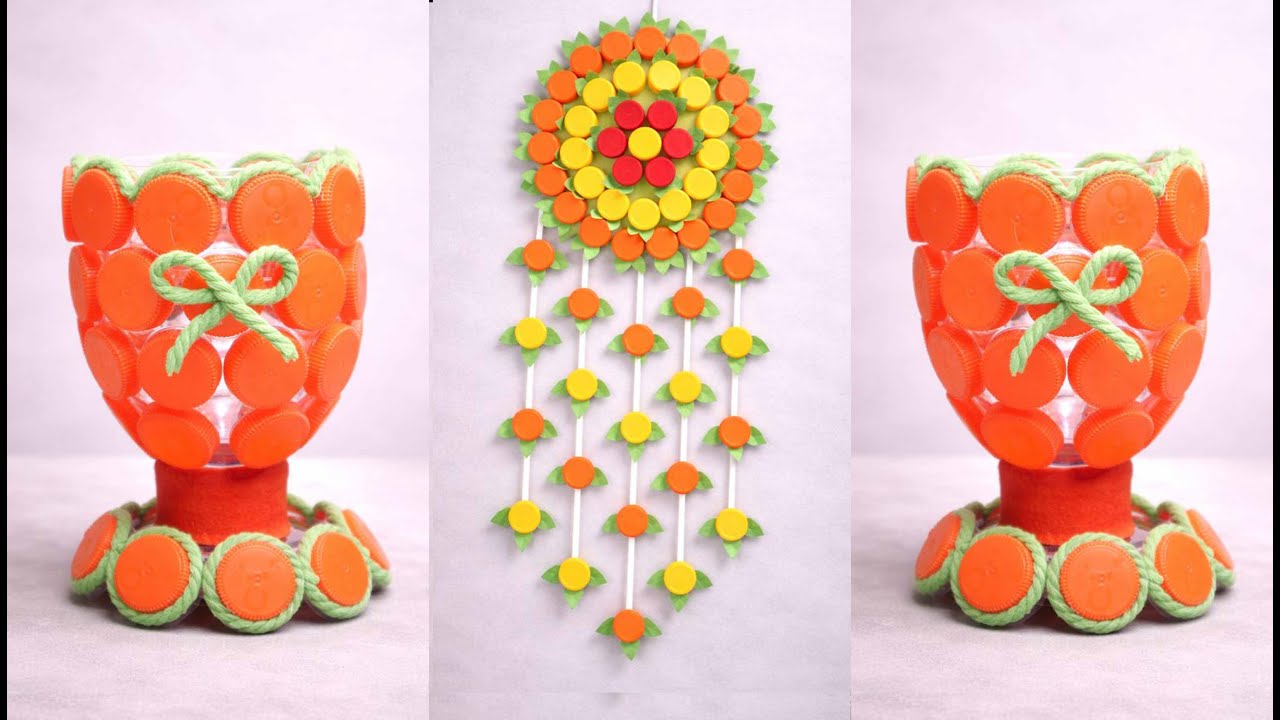 Plastic Bottle Craft Ideas || 2 Ide kreatif dari tutup botol plastik