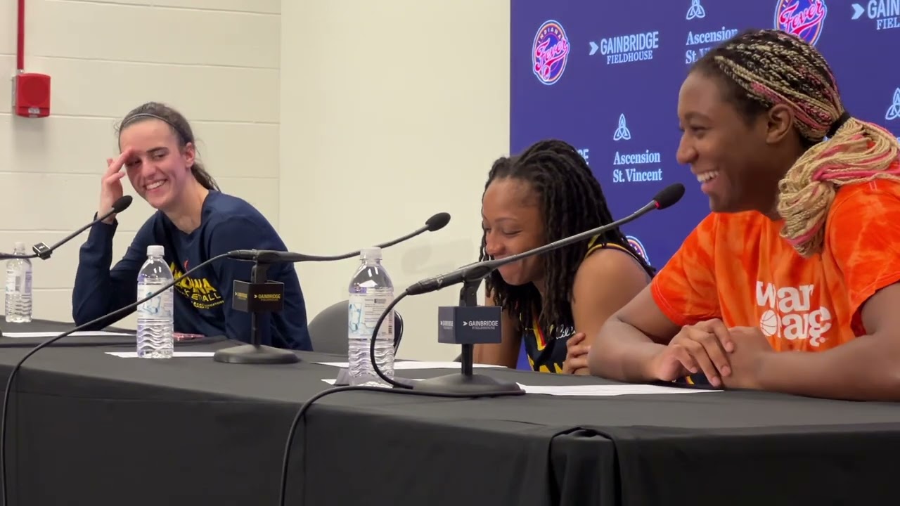 Caitlin Clark, Kelsey Mitchell, Aliyah Boston postgame media after 91-83 Indiana Fever win over Sky
