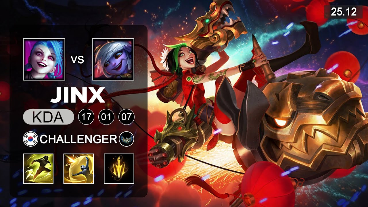 Jinx vs Tristana ADC - KR Challenger - Patch 25.12 Season 15
