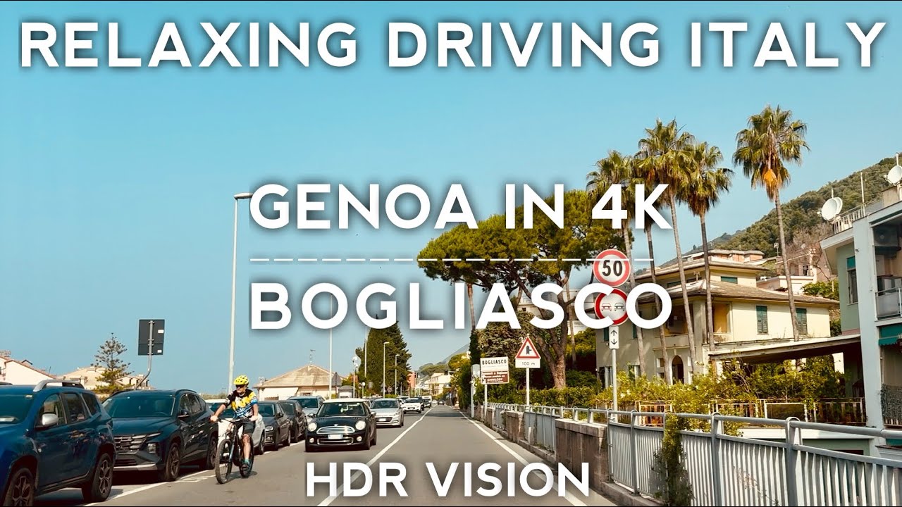 Driving Italy Genoa in 4K - Around Italian Coast Of Bogliasco- Italy Travel Video