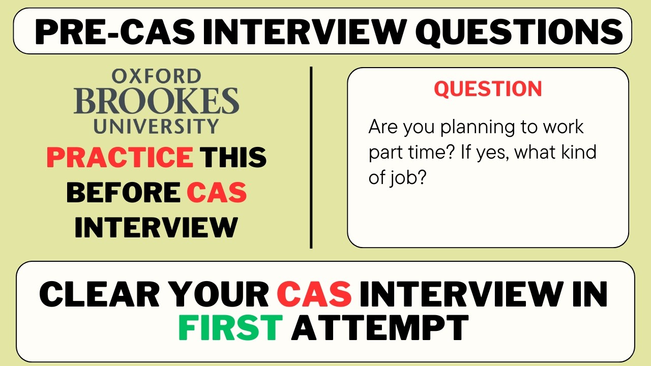 Oxford Brookes University Pre CAS Interview Questions 2026 | Mock Interview