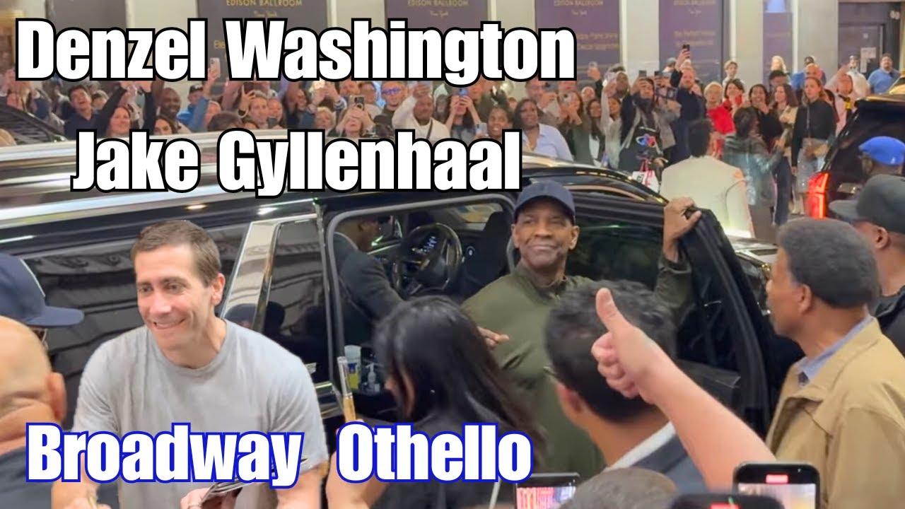 Denzel Washington and Jake Gyllenhaal greet fans outside stage door | Broadway | Othello