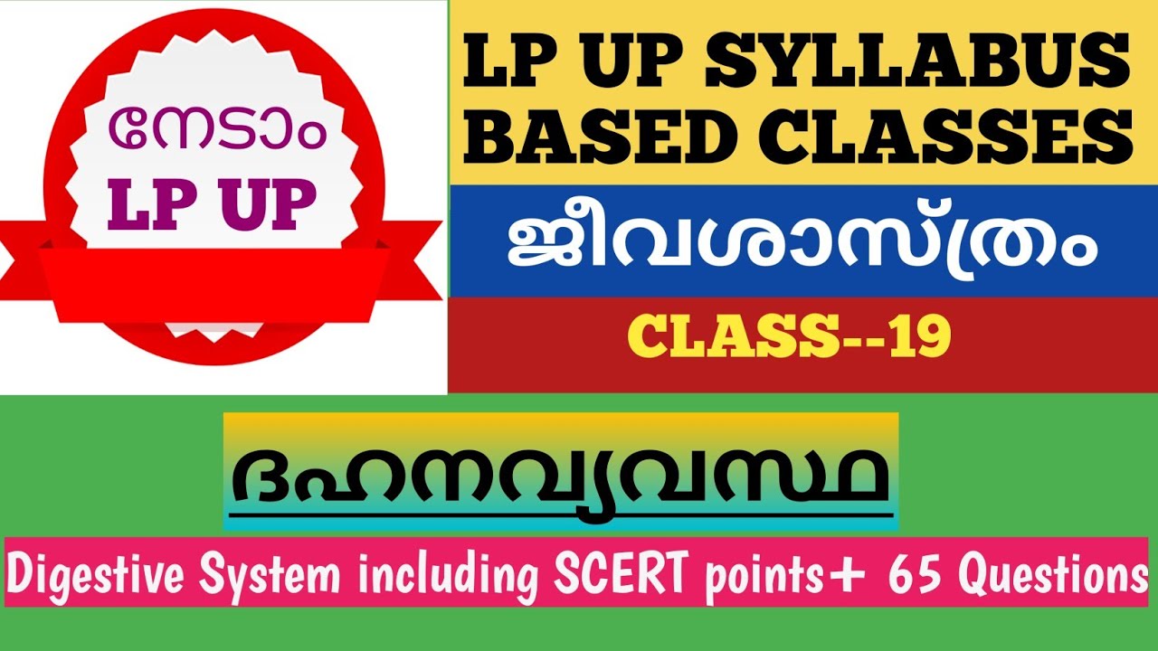 LP UP SYLLABUS BASED CLASSES #Digestive System with SCERT &65 Qns #For all PSC Prelims LP UP KTET