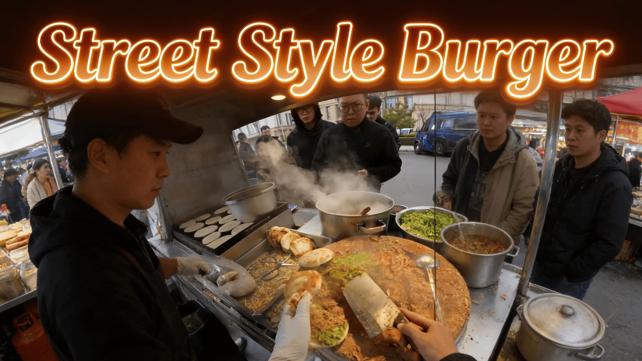Street Stall Sells Crispy Roujiamo, Chinese Burger With Loads Of Braised Pork