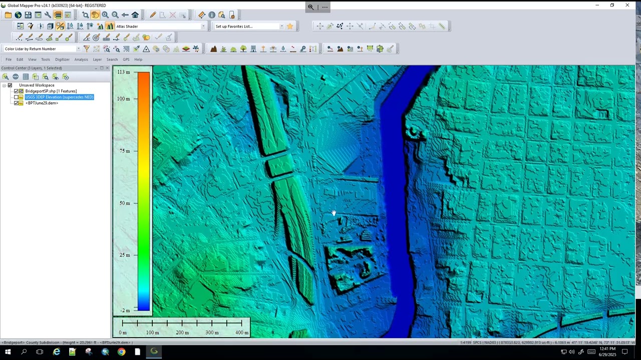 Global Mapper DEM from USGS 3DEP Elevation and lowering file size