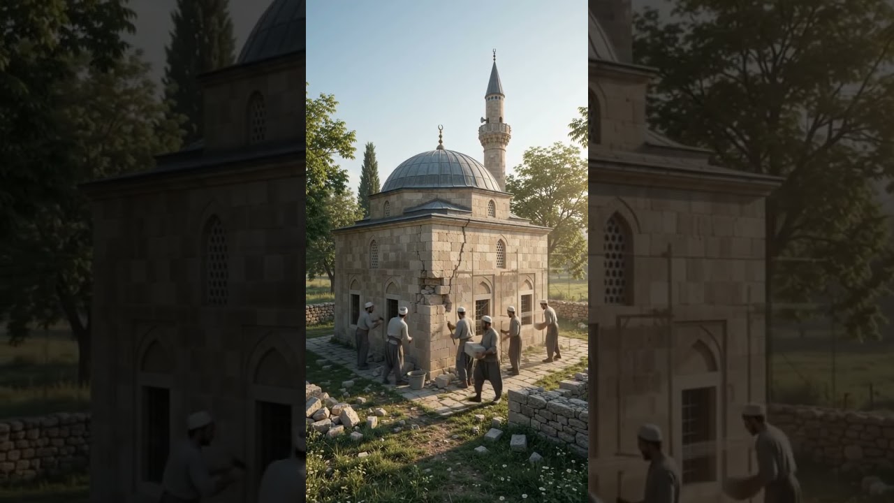 They Rebuilt the Old Mosque 🕌✨ | From Ruins to Beauty | Surah Al-FATIHA 🤲 #shorts #islamic #fyp