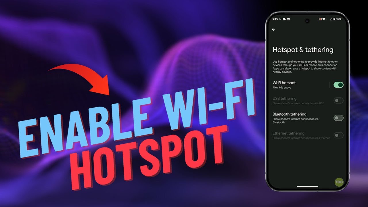Как включить точку доступа Wi-Fi на Google Pixel 9