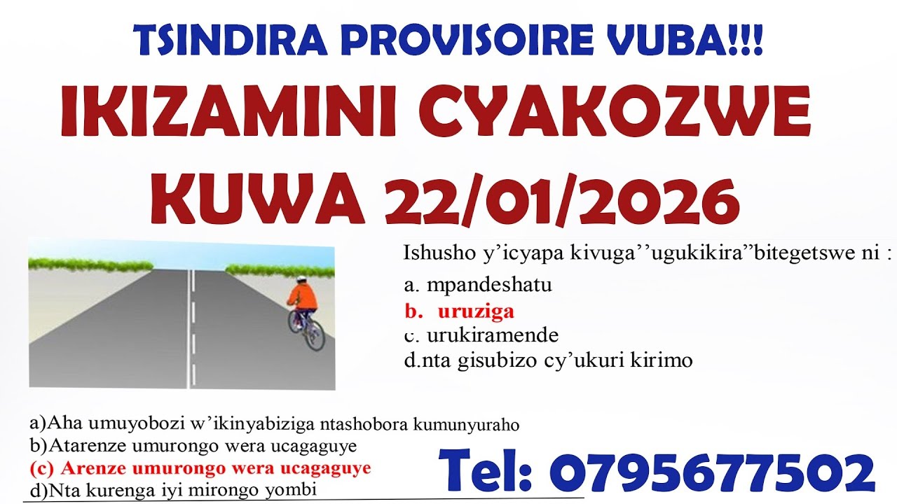 Ikizamini cya provisoire cyakozwe uyu munsi_Ibibazo n'ibisubizo