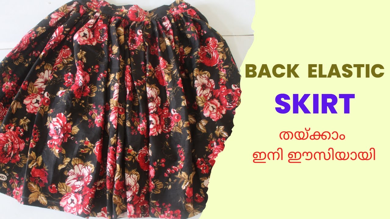 Kids Elastic Skirt Cutting and Stitching in Malayalam | Simple Skirt  @Sewingtimebyrose