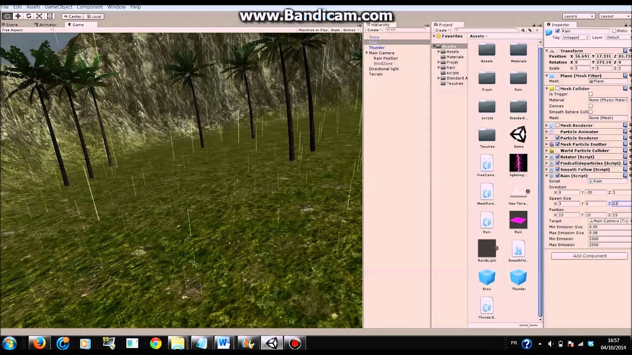 Unity Asset Store - Thunderbolt, Rain, Snow and Wind Tool [HD]